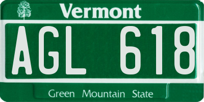 VT license plate AGL618