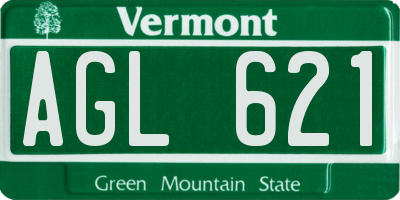 VT license plate AGL621