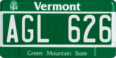 VT license plate AGL626