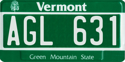 VT license plate AGL631