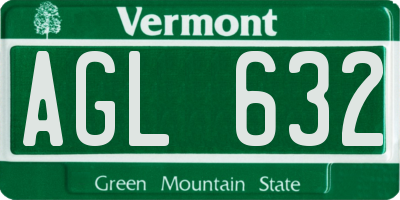VT license plate AGL632