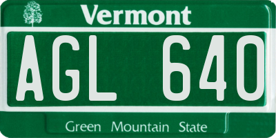 VT license plate AGL640