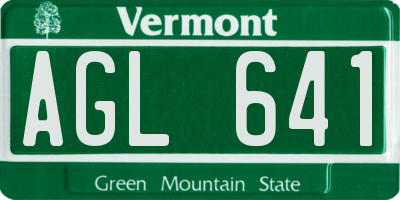 VT license plate AGL641