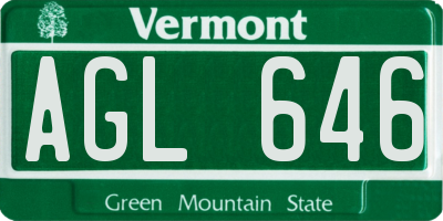 VT license plate AGL646