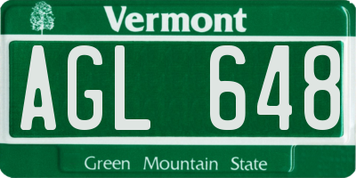 VT license plate AGL648