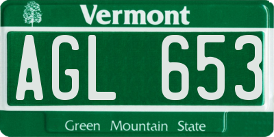 VT license plate AGL653