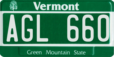 VT license plate AGL660