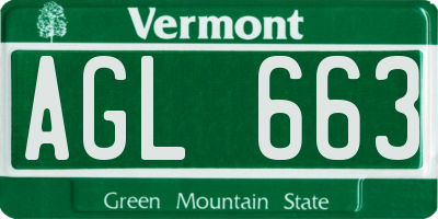 VT license plate AGL663