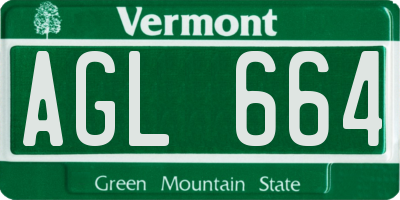 VT license plate AGL664