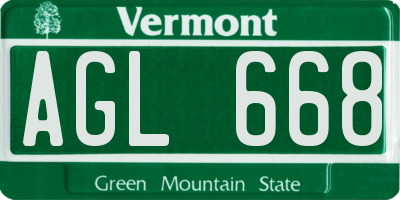 VT license plate AGL668