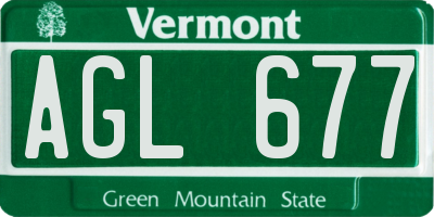 VT license plate AGL677