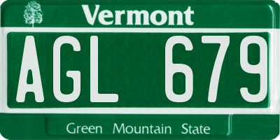 VT license plate AGL679