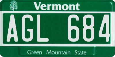 VT license plate AGL684