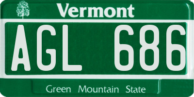 VT license plate AGL686