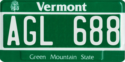 VT license plate AGL688