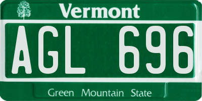 VT license plate AGL696