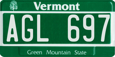 VT license plate AGL697