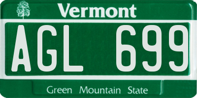 VT license plate AGL699