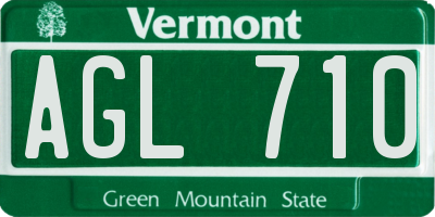 VT license plate AGL710