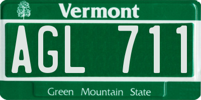 VT license plate AGL711