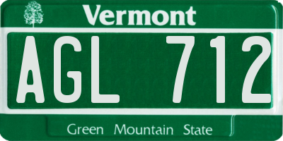 VT license plate AGL712