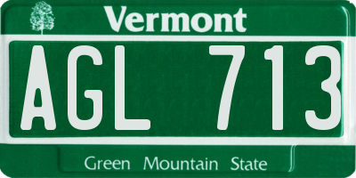 VT license plate AGL713