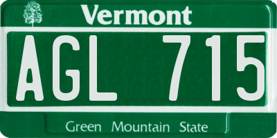 VT license plate AGL715