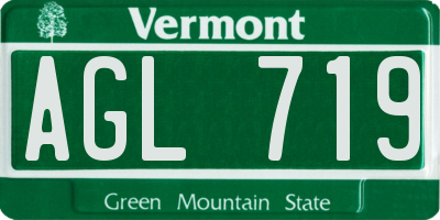 VT license plate AGL719