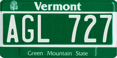 VT license plate AGL727