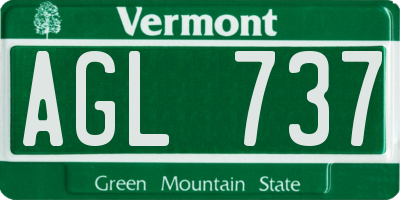 VT license plate AGL737