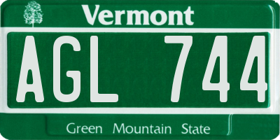 VT license plate AGL744