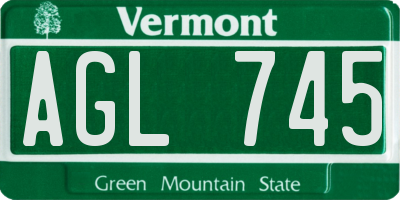 VT license plate AGL745