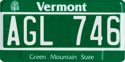 VT license plate AGL746