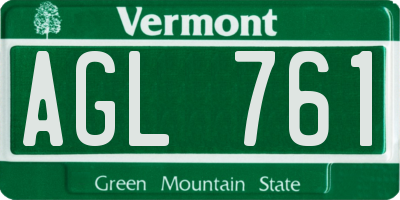 VT license plate AGL761