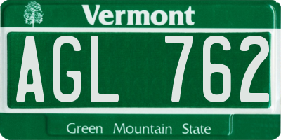 VT license plate AGL762
