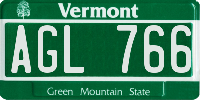 VT license plate AGL766