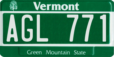 VT license plate AGL771