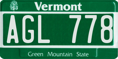 VT license plate AGL778