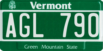 VT license plate AGL790