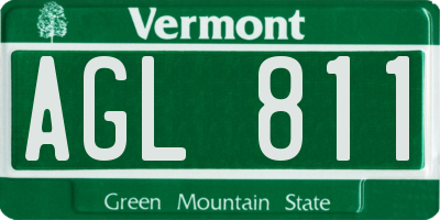 VT license plate AGL811