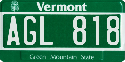 VT license plate AGL818