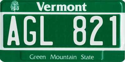 VT license plate AGL821
