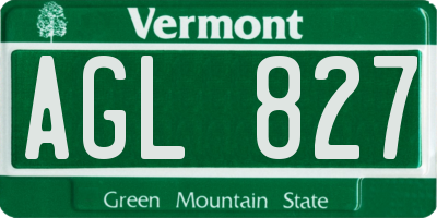 VT license plate AGL827