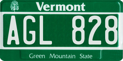 VT license plate AGL828