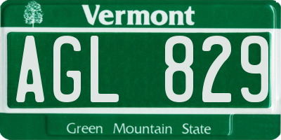 VT license plate AGL829
