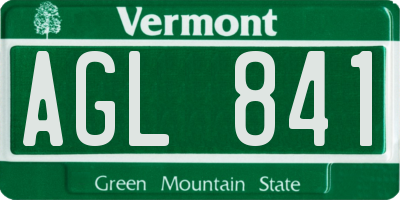 VT license plate AGL841