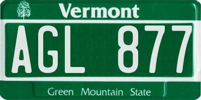 VT license plate AGL877