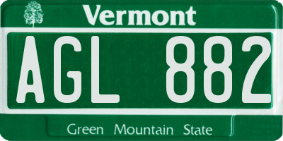 VT license plate AGL882