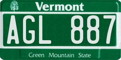 VT license plate AGL887