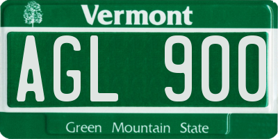 VT license plate AGL900